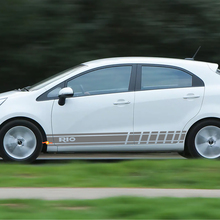 Calcomanía de vinilo con rayas laterales de carreras compatible con Kia Rio
 3