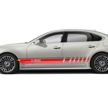 Calcomanía de vinilo con rayas laterales de carreras compatible con Kia K900
 2