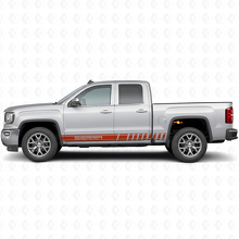 Calcomanía de vinilo lateral de franjas de acento para GMC Sierra_4