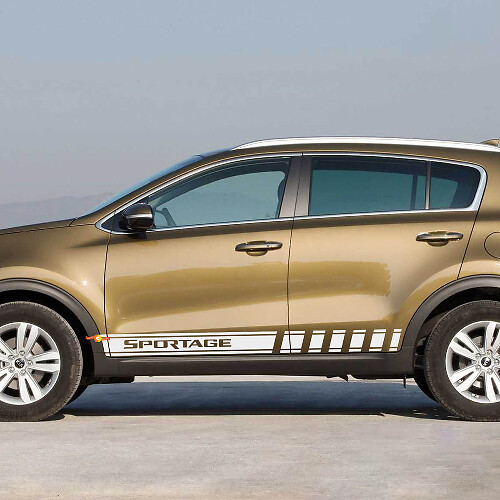 Calcomanía de vinilo con rayas laterales de carreras compatible con Kia Sportage
