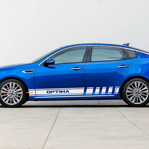 Calcomanía de vinilo con rayas laterales de carreras compatible con Kia Optima
