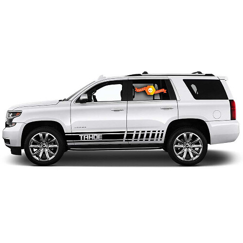 Juego de calcomanías de vinilo con franjas en paneles laterales estilo racing para Chevrolet Tahoe