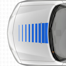 Calcomanía de vinilo con franjas estilo estroboscópico para capó Dodge Charger 2006-2010_2