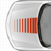 Calcomanía de vinilo con franjas estilo estroboscópico para capó Dodge Charger 2006-2010_4