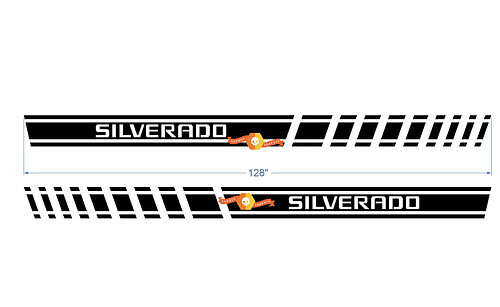 2 pegatinas de vinilo de carreras de coches Chevrolet Silverado con gráficos de varios colores de 128 