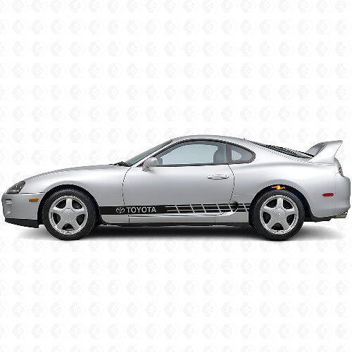Vinilo adhesivo de rayas laterales con logo de Toyota para Toyota Supra