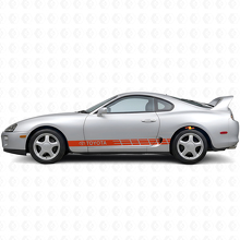 Vinilo adhesivo de rayas laterales con logo de Toyota para Toyota Supra_4