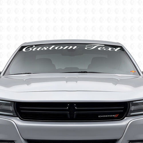 Vinilo adhesivo para parabrisas con texto personalizado estilo manuscrito para Dodge Charger 2015-2026