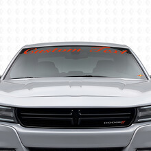 Vinilo adhesivo para parabrisas con texto personalizado estilo manuscrito para Dodge Charger 2015-2026_4