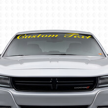 Vinilo adhesivo para parabrisas con texto personalizado estilo manuscrito para Dodge Charger 2015-2026_5