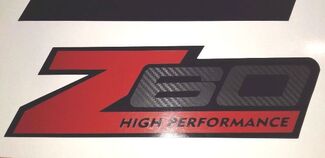 Z60 stickers decal carbon fiber High Performance chevy chevrolet (Set)