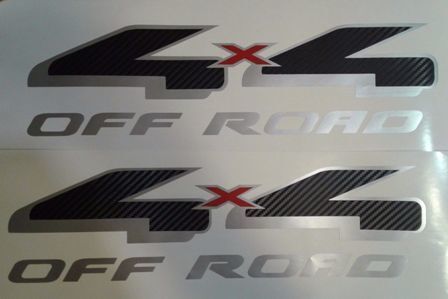 4x4 off road calcomanía pegatina fibra de carbono silverado camión chevrolet (SET)
