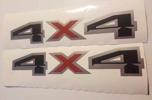 Calcomanías 4x4 pegatinas negro plano gris y rojo silverado chevy ford f150 f250 (SET)
