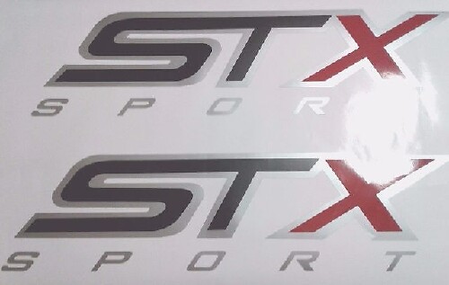Juego de Pegatinas Deportivas Laterales STX para Camión - Negro Mate Gris