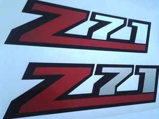 Calcomanía Z71 silverado (juego) cromo cepillado y rojo
