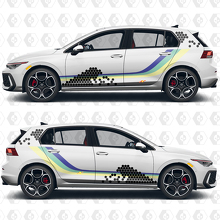 Calcomanías de vinilo con gráficos personalizados de carreras de herencia de panal de abeja para VW Volkswagen Golf
 2