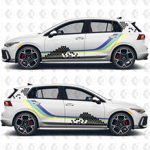 Kit de Vinilos con Rayas Laterales de Diseño Panal para VW Volkswagen Golf_2