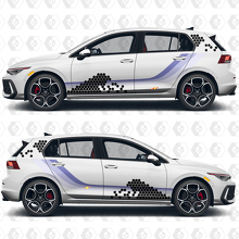 Calcomanías de vinilo con gráficos personalizados de carreras de herencia de panal de abeja para VW Volkswagen Golf
 3