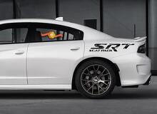 Calcomanías laterales de vinilo estilo envejecido SRT Scat Pack para Dodge Charger Challenger_3