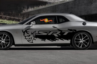 Dodge Demon Challenger SRT Side Splash Logo Car Mopar Vinilo Calcomanía Grunge Gráfico