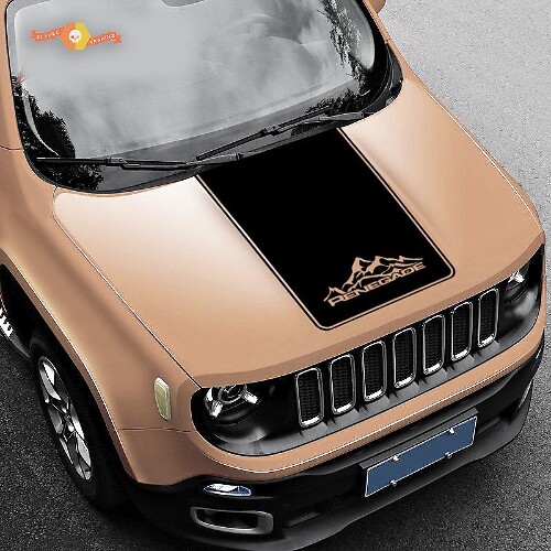 Jeep Renegade Mountain Gráfico Vinilo Calcomanía Calcomanía Capucha Cast Opción