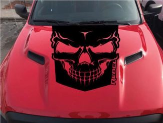 2015-2017 Dodge Ram Rebel Graphic Skull Hood Truck vinilo calcomanía opciones color