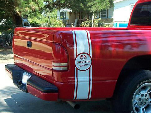 Kit de pegatinas de vinilo con franjas de rally para la parte trasera lateral del Dodge Dakota Sport