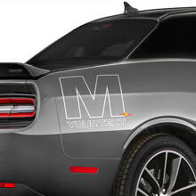 Calcomanía de vinilo lateral trasera con logotipo Mopar M para Dodge Challenger_2