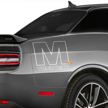 Calcomanía de vinilo lateral trasera con logo M Mopar para Dodge Challenger 2