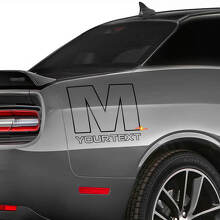 Calcomanía de vinilo lateral trasera con logotipo Mopar M para Dodge Challenger_3