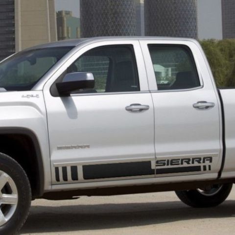 Rayas con letras Sierra adhesivo vinilo para la puerta lateral para GMC Sierra