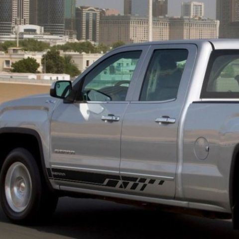 Calcomanía de vinilo lateral con rayas de estilo geométrico para GMC Sierra
