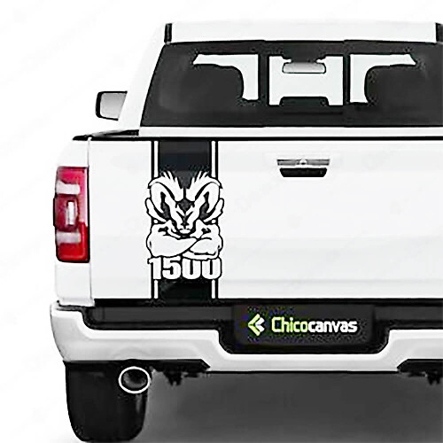 Dodge Ram Stripe 1500 calcomanía gráfica lateral trasera camión vinilo calavera cama coche