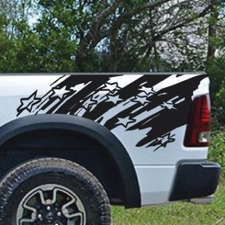 American Flag Stars Splash Splatter Grunge Pickup Truck vinilo calcomanía cama gráfico