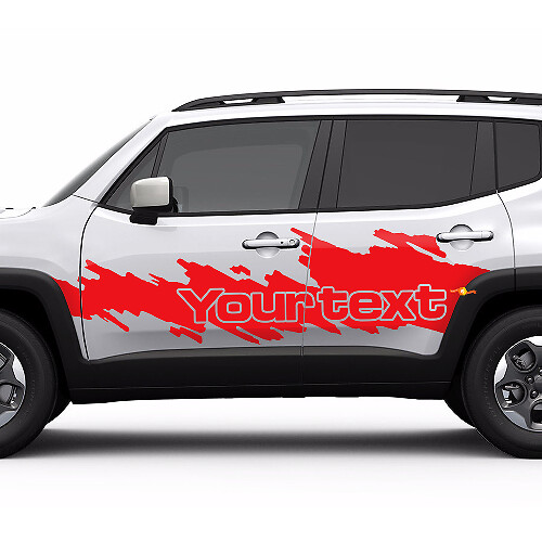 Adhesivo Vinilo Gráfico de Salpicaduras de Texto Personalizado para Puertas Laterales de Jeep Renegade
