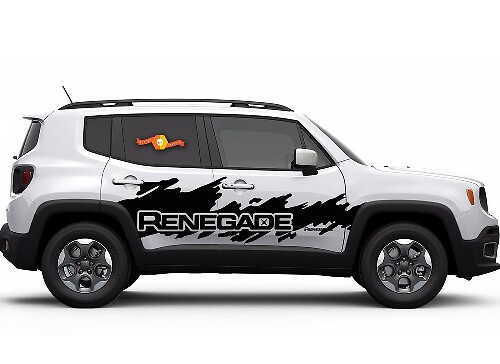 Calcomanía de vinilo gráfico con logotipo de salpicadura lateral para Jeep Renegade
