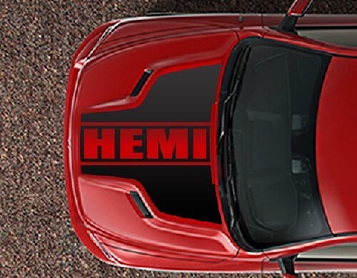 Juego de calcomanías de vinilo con contorno HEMI para capó para Dodge RAM 1500