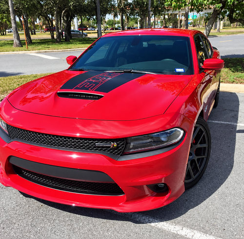 392 Outline Daytona Style Three-Piece Set — Adhesivo de vinilo (capó) para Dodge Charger 2015-2018