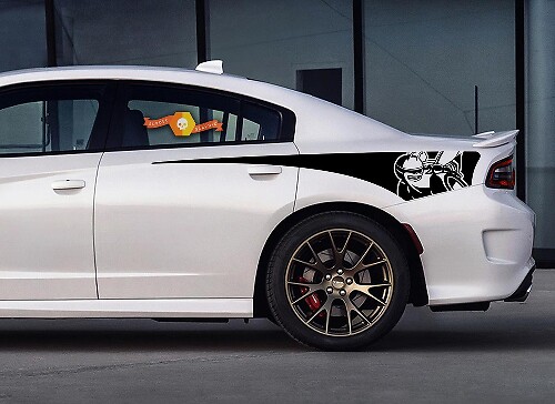 Juego de adhesivos de vinilo con franjas traseras Scat Pack para Dodge Charger 2015-2020