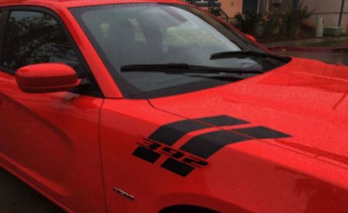 Calcomanía de vinilo con franjas en forma de hash para capó y guardabarros delantero para Dodge Charger 2015-2017