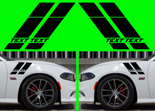 Scat Pack Style TEXT TEXT Double Hash Stripe Pair — Adhesivo de vinilo (guardabarros, capó) para Dodge Charger 2015-2017