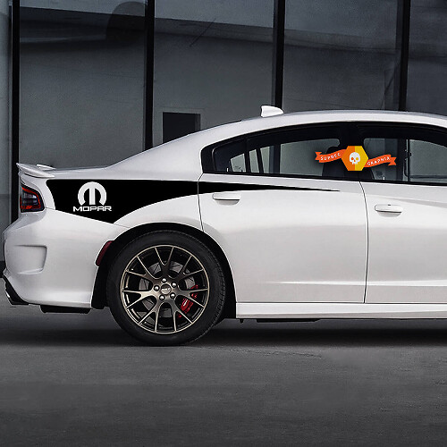 Pegatina de vinilo con franjas estilo Mopar para los laterales de la cama para Dodge Charger 2015-2017