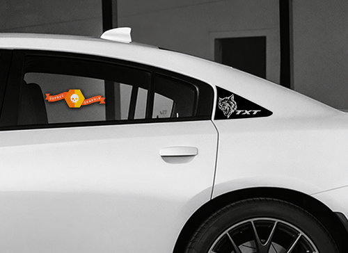 TXT Custom Cat Head C Pillar Pair Pilar Adhesivo de vinilo para Dodge Charger 2011-2018