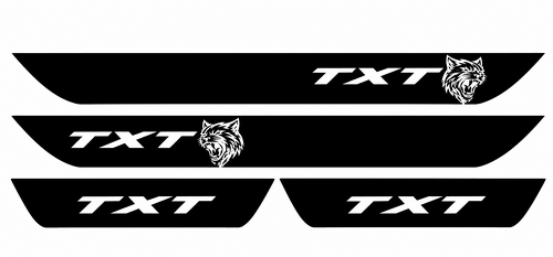 TXT Custom Cat Head Four Piece Door Sill Set Puerta Adhesivo de vinilo para Dodge Charger 2016-2018