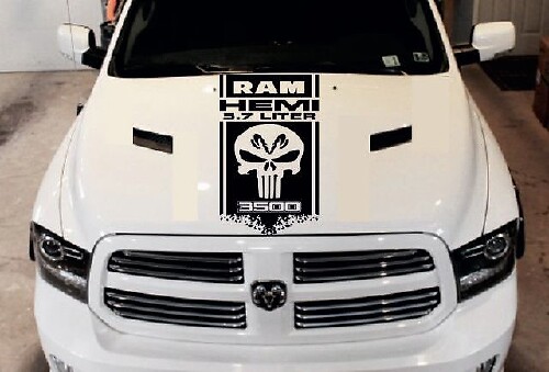 DODGE RAM HEMI 5.7L 3500 2500 1500 1xHOOD DECAL gráfico vinilo adhesivo logo