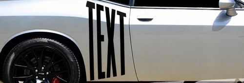 TEXT Tall Condensed Lettering Pair Puerta Adhesivo de vinilo para Dodge Challenger
