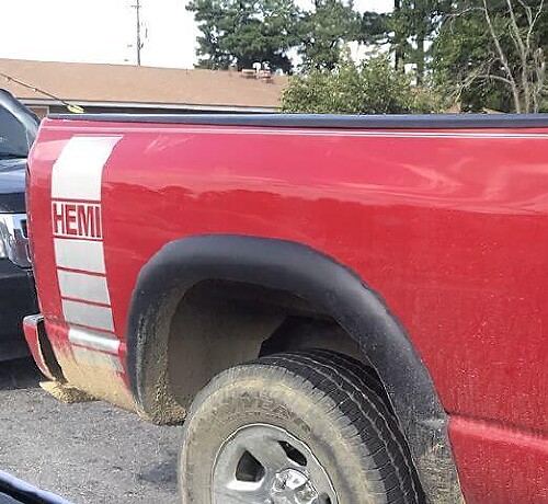 Kit de adhesivos de vinilo laterales traseros con franjas Racing HEMI para Dodge Ram