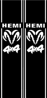 DODGE HEMI 4x4 RACING STRIPES Vinilo Calcomanía Etiqueta Emblema Gráficos Logo