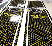 Juego de calcomanías de vinilo con franjas colmena Rumble Bee para la cabecera de Dodge Ram 1500 2500_3