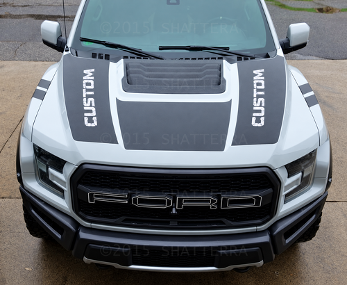 Paneles personalizables dobles blackout Adhesivo de vinilo para capó Ford F-150 2017